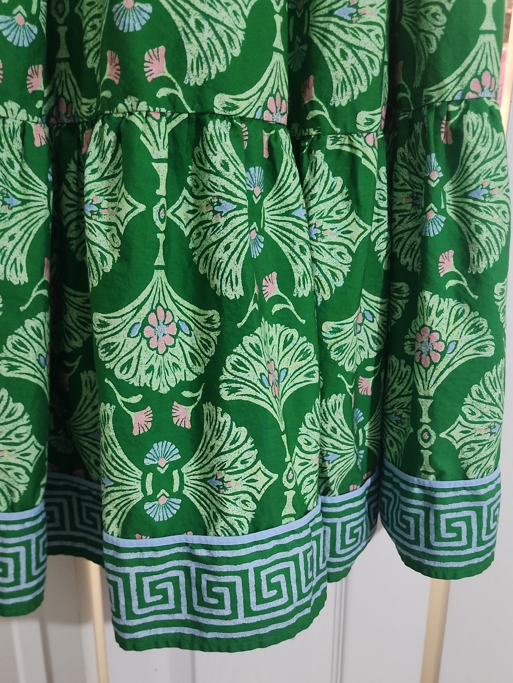 Crown And Ivy Green And Blue Print Dress Size L - Picture 8 of 12